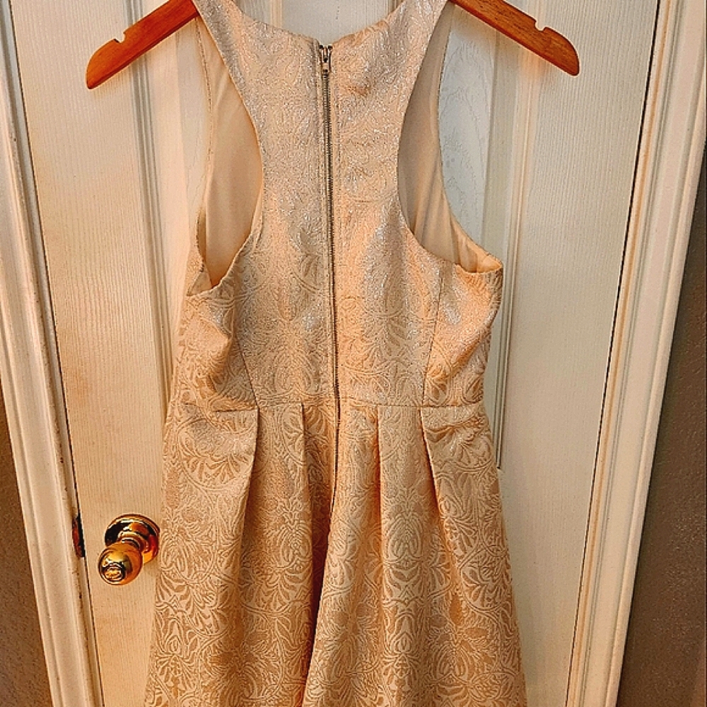 Gianni Bini -- White Brocade Cocktail Dress - Picture 3 of 12